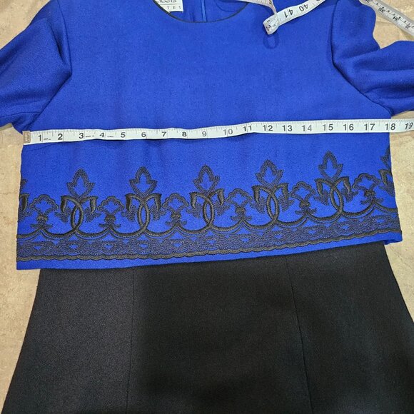 Vintage Women's Talbots Petites Rayon Wool Embroidered Dress Size 6 Made in USA - Picture 3 of 7